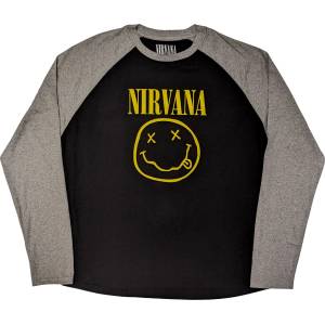 Nirvana Yellow Happy Face Raglan Black & Grey XL Риза (NIRVRL04MBG04)