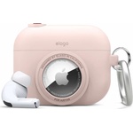 elago Силиконов калъф (с място за AirTag) с карабинер за Apple AirPods Pro - Elago AirPods Pro Snapshot Silicone Case (розов) (EAPPAT1-SPK)