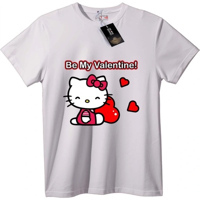 NOONEBRAND Тениска Hello Kitty Бъди Мой Валентин - L, White