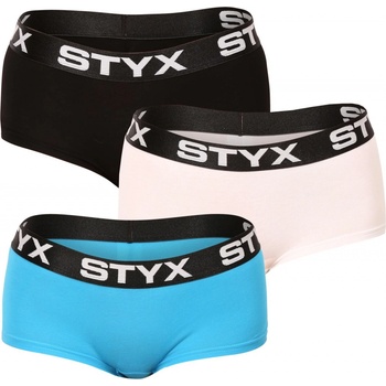 Styx 3PACK dámské kalhotky s nohavičkou vícebarevné 3IN96019