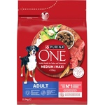 ONE Adult Medium/Maxi Храна за възрастни кучета, богата на говеждо месо с ориз, 2, 5 кг