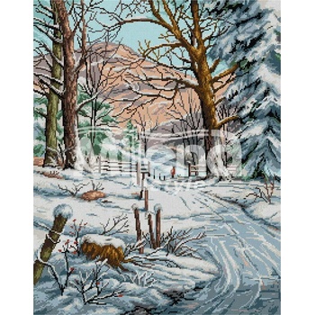 Milena Style Снежна алея - гоблен със схема конци dmc 1: 1