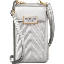 Cavaldi crossbody koženková mini dámská peněženka/kabelka M-09-1170 STŘÍBRNÁ