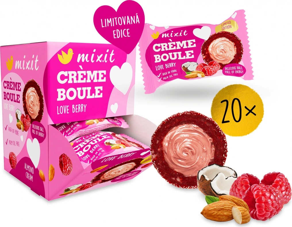 Mixit Crème boule Love Berry Lyofilizované ovoce a mandlový krém 30 g