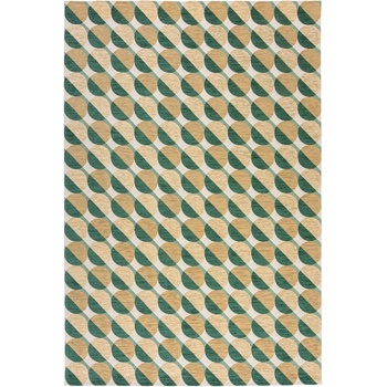 Flair Rugs Жълто-зелен килим 155x230 cm Carlos Circle Geo - Flair Rugs (503119377009)