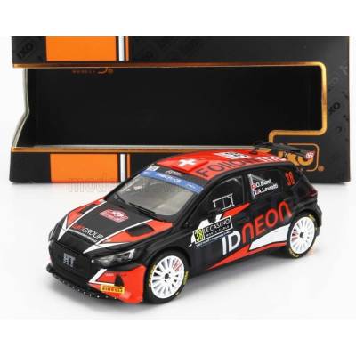 IXO MODELS HYUNDAI i20 N RALLY2 N 38 RALLY MONTECARLO 2023 O.BURRI A.LEVRATTI BLACK RED 1:43