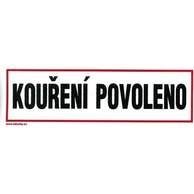MAGG Kouření povoleno 210x70mm - plastová tabulka