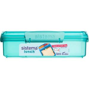 Sistema Кутия за закуски Sistema Lunch Snack Attack Duo с 2 отделни отделения, 975 мл, цвят мента