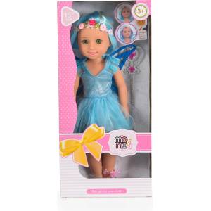 Moni Детска кукла Moni Toys - Fairy Doll, 38 cm, с магическа пръчка, Синя (111813)