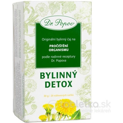 Dr.Popov Čaj Bylinný detox 20 x 1,5 g