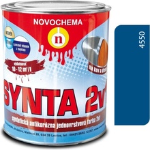 Novochema Synta 2v1 syntetická antikorozní jednovrstvá barva 2v1 0,75 kg 4550 Návěstní modrá