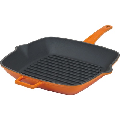 Pentole Agnelli ЧУГУНЕН ГРИЛ ТИГАН slow-cook 26x32 ОРАНЖЕВ (sgp26320o)