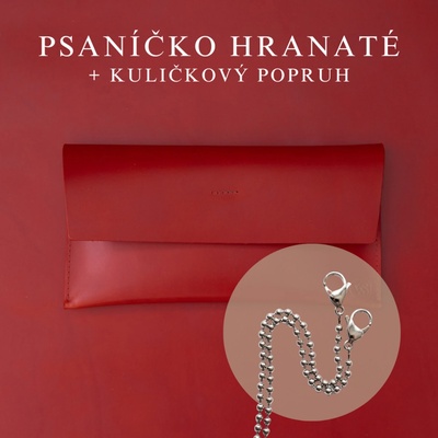 Wood Style psaníčko Hranaté Červené Kuličkový