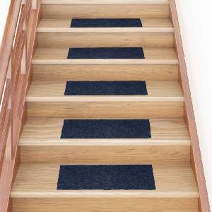 vidaXL Изтривалки за стълби, самозалепващи се, 30 бр. , 60x25 см, тъмносини, правоъгълни (B.V.)