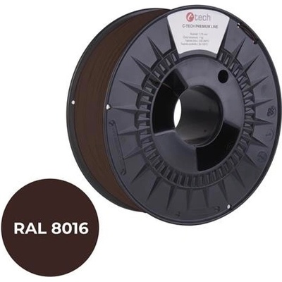C-Tech Premium Line PLA, mahagonová hnědá, RAL8016, 1,75mm, 1kg