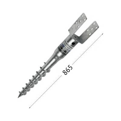 Domax PWU 80/685 zemný vrut s U pätkou 100 × 865 mm žiarový zinok
