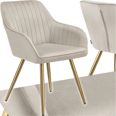 tectake 405719 marilyn sametový vzhled prošívaná taupe / zlatá