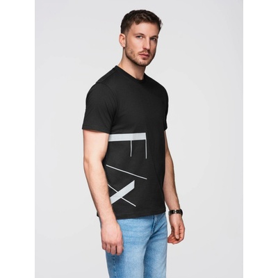 Ombre cotton jersey T-shirt with large side lettering black