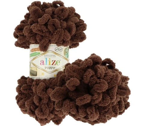 Alize Puffy 534 studená tmavohnedá