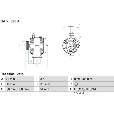 generátor BOSCH 0 986 083 250 0 986 083 250