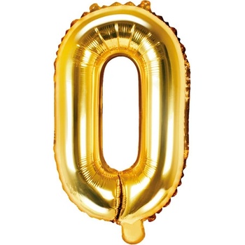 PartyDeco Fóliový balón Mini Písmeno O 35cm zlatý