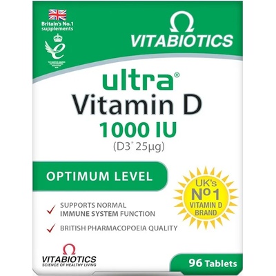 Vitabiotics Ultra Vitamin D, 1000 IU, 96 таблетки, Vitabiotics