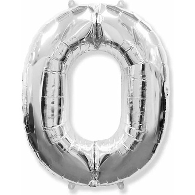 Lepaso Fóliový balónek číslo 0-9 stříbrný FX 33 palců volný %