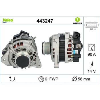 Alternátor VALEO 443247