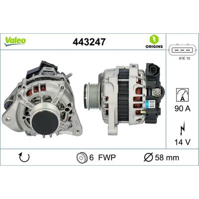 Alternátor VALEO 443247