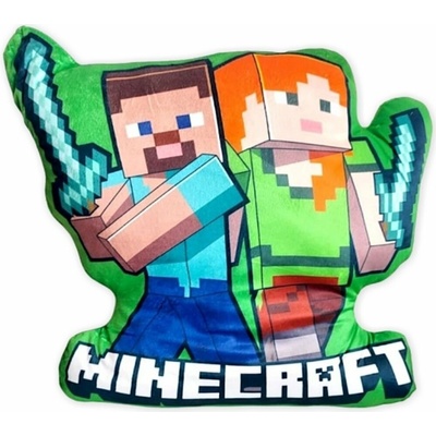 MLC Tvarovaný 3D vankúš Minecraft Alex a Steve 38x35