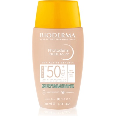 BIODERMA Photoderm Nude Touch минерален слънцезащитен флуид за лице SPF 50+ цвят Very light 40ml