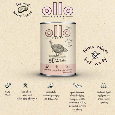 Ollo Puppy Pure Krůtí 400 g