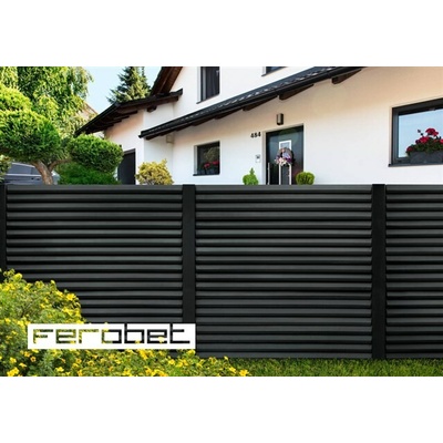 FEROBET Plotový systém LAMELLA - deska jednostranná 207*4,5*40cm - Hladký Antracit