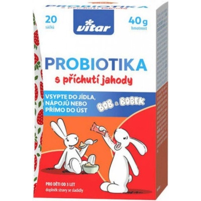 Vitar Probiotika Bob a Bobek jahoda 20 x 2 g