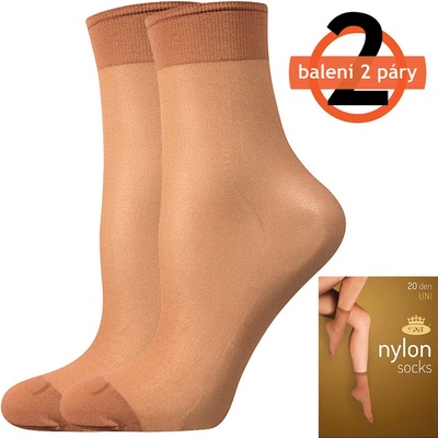 Lady B Nylon 20 DEN Silonové ponožky 6x2 páry opal
