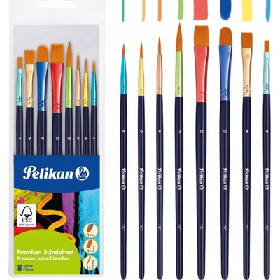 Pelikan Školské Drevené Štetce 8 Kusov Sada