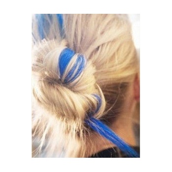 clip in vlasy barevný klip pramínek do vlasů v délce 50cm modrý