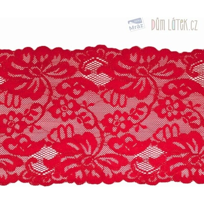 Elastická čipka červená, 150 mm