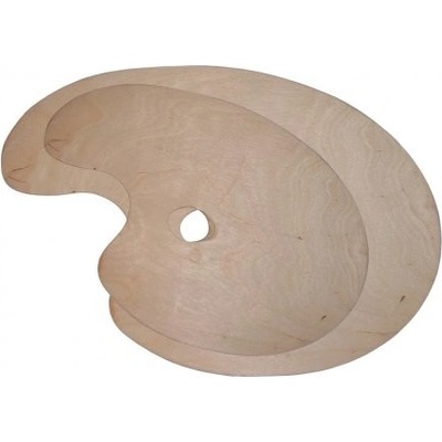 Dřevěná malířská paleta oválná no. 4 / 20x30 cm