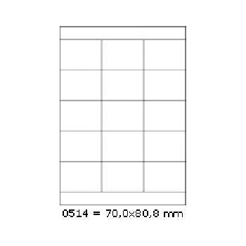 CDRmarket Самозалепващи етикети 70 x 50, 8 mm, 15 етикети A4, 100 листа (R0ECO.0514A)
