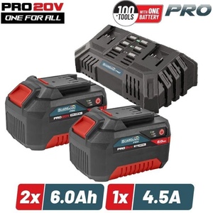 Bormann Комплект батерия и зарядно устройствоо Bormann Pro BBP9966, 20 V, 2x6 Ah (083504) (083504)