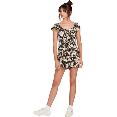 Volcom šaty Coco Ss Romper Black Combo BLC