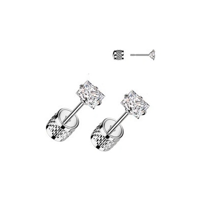 Šperky4U Ocelové náušnice čiré zirkony OPN2012-04