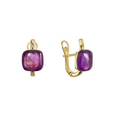 Evolution Group Pozlacené náušnice s pravým ametystem 11731.3