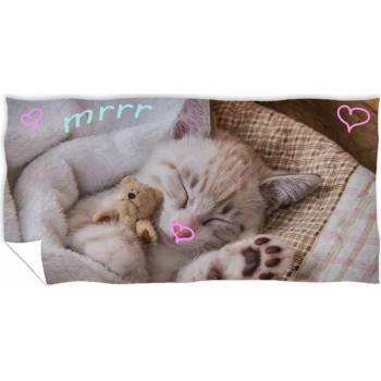 Carbotex osuška Mačiatko s medvedíkom 70 x 140 cm