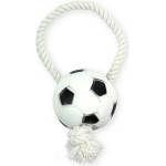 PET NOVA Винилова играчка за куче - футболна топка на въже, 7 x 26 см