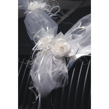 Svatební dekorace na kapotu ANABEL - bílá (1 ks)