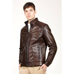 Jacket Club Мъжко яке от естествена кожа e-2002/a - Кафяво #318658 (318658_Кафяво)