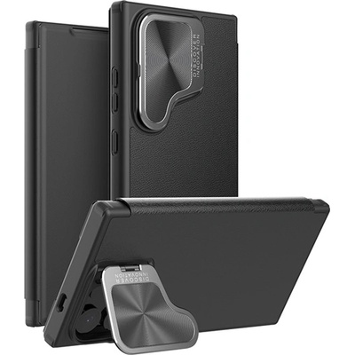 Nillkin Samsung S25 Ultra NILLKIN QIN PRO калъф, стоящ, с кожен ефект FLIP, защита на камерата, BLACK GP-164969 (GP-164969)