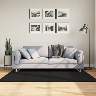 vidaXL Килим HUARTE с къс косъм, мек и миещ се, черен, 120x170 см (375114)